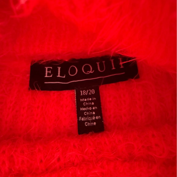 Eloquii Vibrant Red Fuzzy Turtleneck Sweater - Picture 4 of 4
